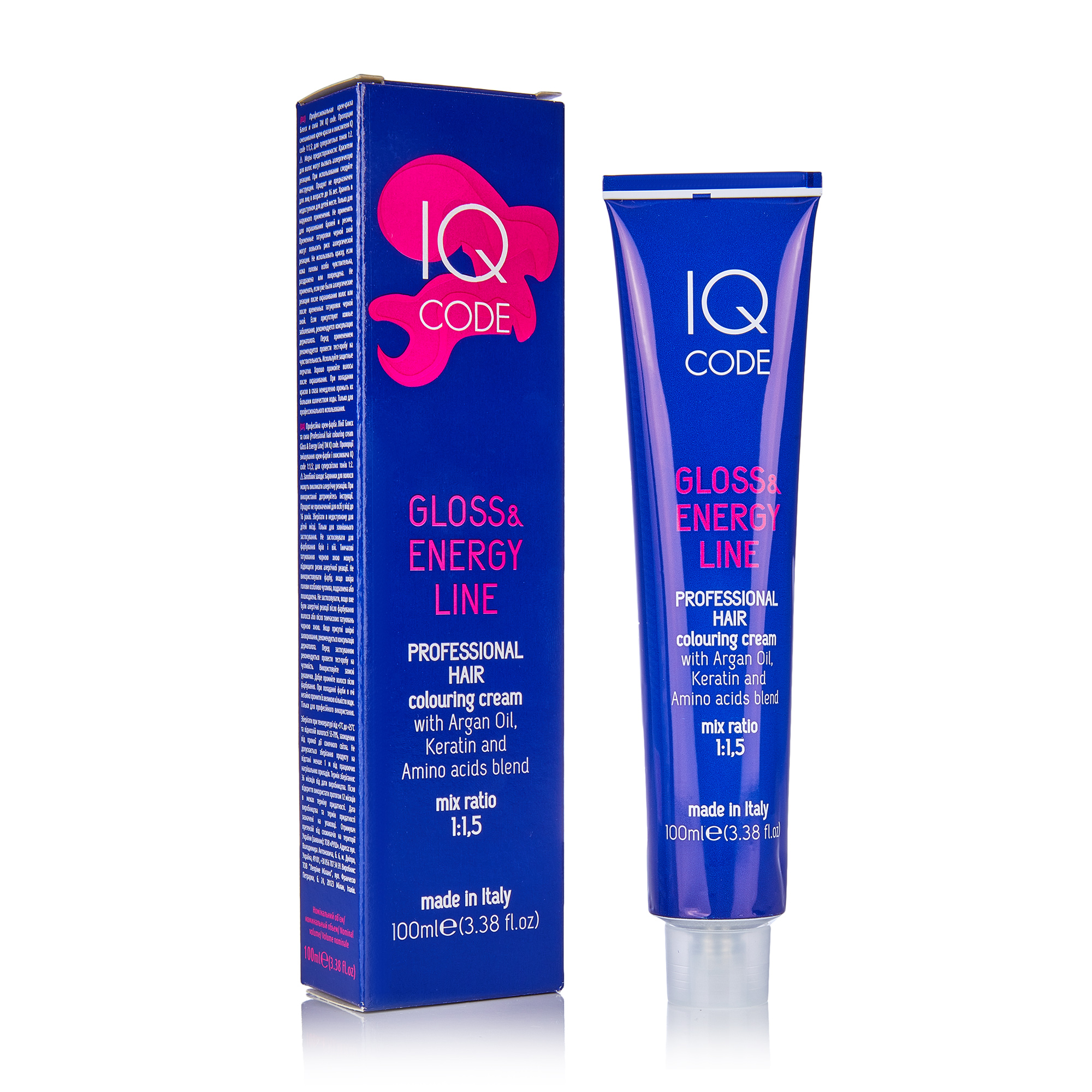 Професійна фарба для волосся IQ Code Gloss &amp; Energy Line, 11/2 Суперсвітлий платиновий дуже світлий перлинний, 100 мл